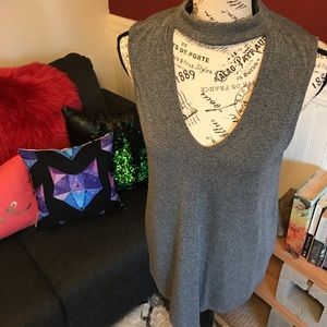 Grey Choker Top